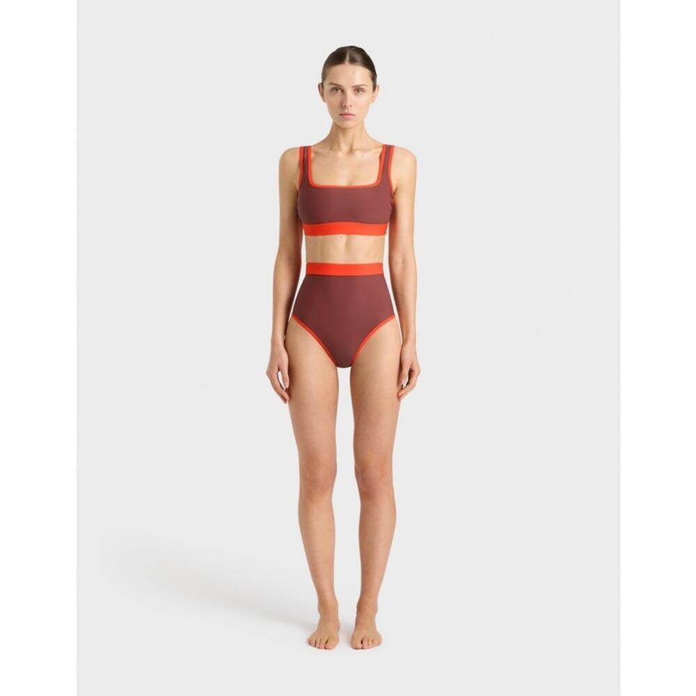 BONDI BORN Women's Purple Orange Jayde Bikini Top Size XS